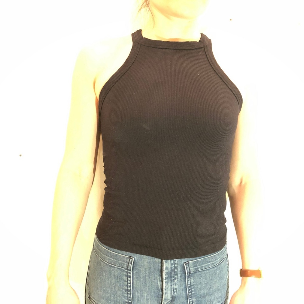 Reversible Racerback Black Lace-up Tank Top - Picture 4 of 6